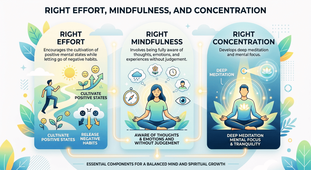 Right Effort, Mindfulness, and Concentration