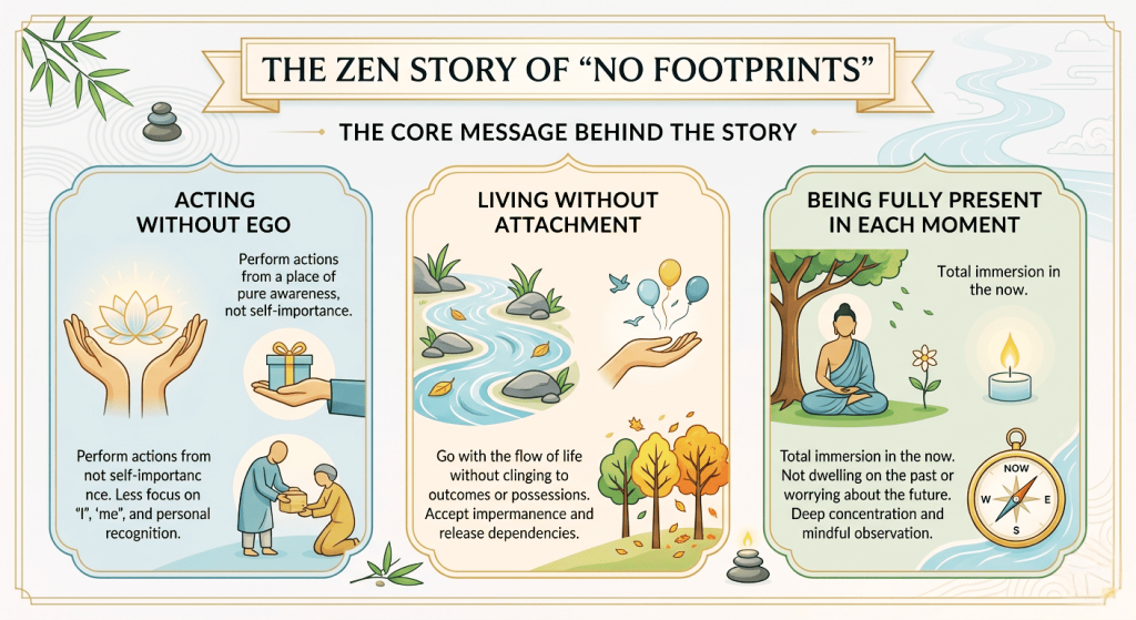 The Zen Story of “No Footprints” - The Core Message Behind the Story